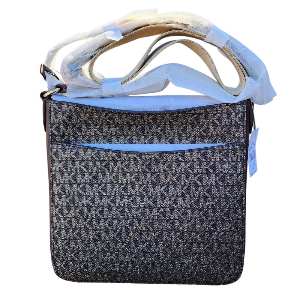 Michael Kors Jet Set Small North South Stripe Signature Logo Crossbody Bag - Picture 3 of 10